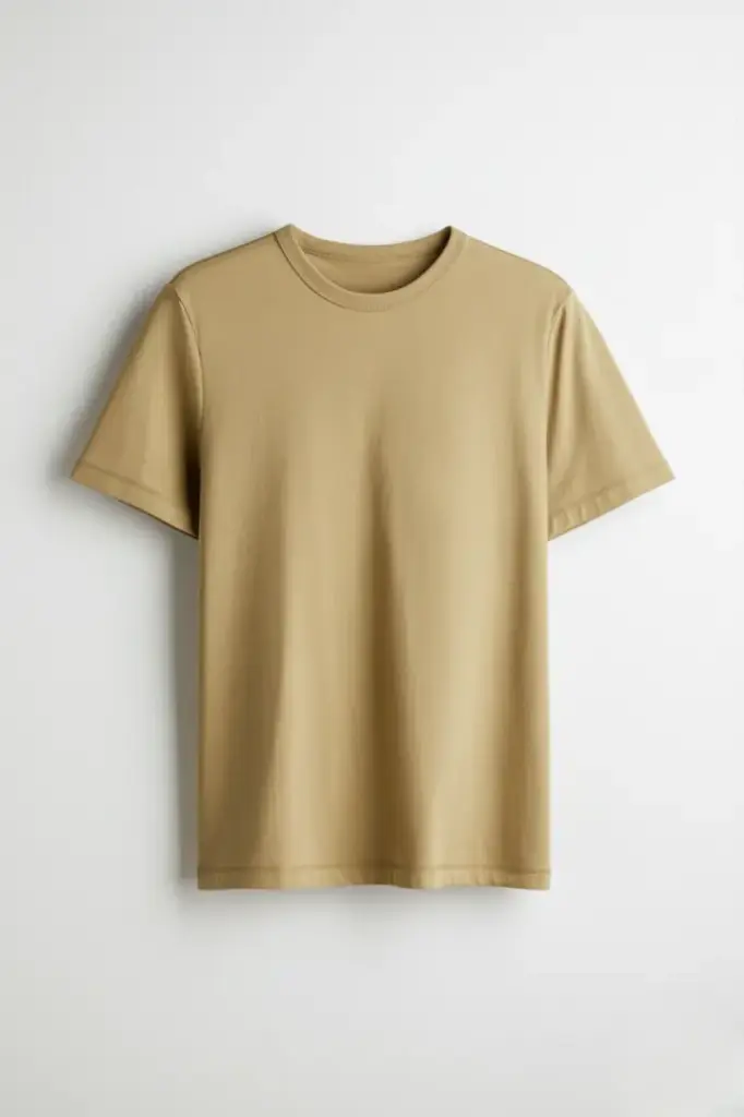 Aadvait Essentials Classic Beige Crew Neck Tee (small, black)
