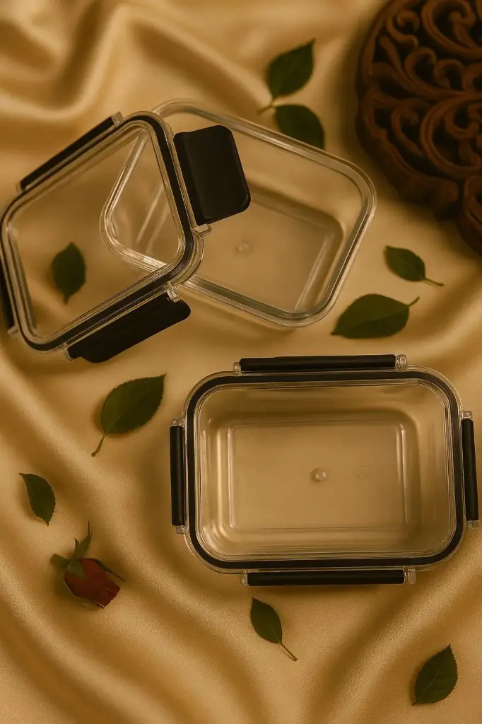 2-Piece Plastic Food Storage Meal Prep Container Set, Airtight & Leakproof With Locking Lids, For Lunch and Meal Prep