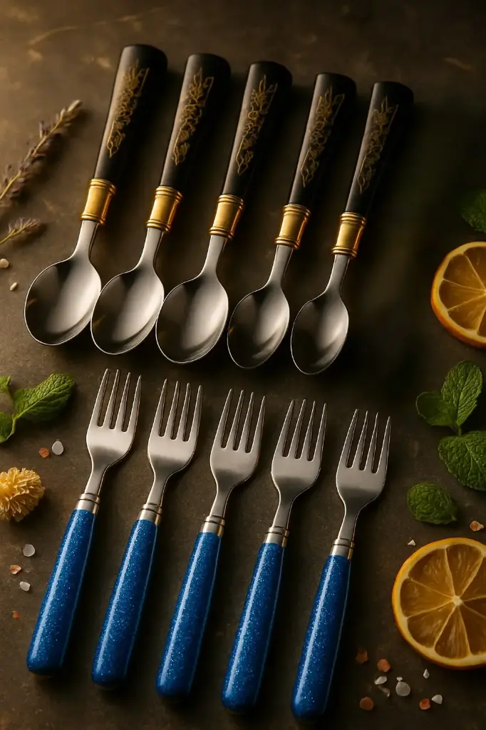 12-Piece Spoon & Fork Cutlery Set – Elegant Design with Stylish Handles