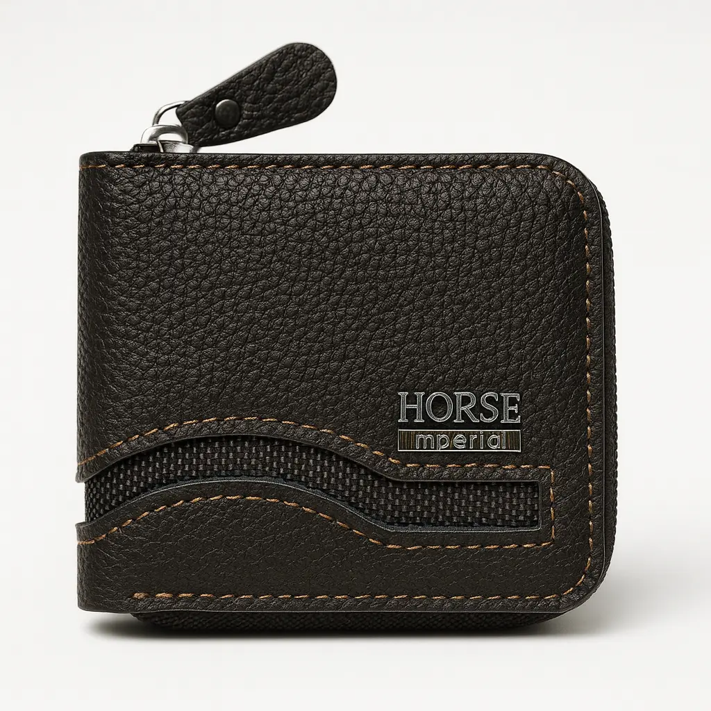 Zipper Wallet & Card Holder for Men (tan brown)